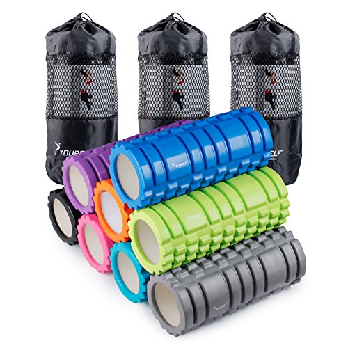 SYOURSELF Foam Roller for Muscle Massage-13" x 5.5", EVA, Trigger Point-Deep Tissue, Myofascial Release, Physical Therapy for Pain Relief, Exercise, Yoga, Pilates+Instructions, Carry Bag(A Blue) - Thumbnail 7