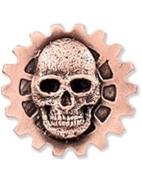 Creative Pewter Designs Gear Skull Steampunk Copper Plated Lapel Pin, Brooch, Jewelry, GC34