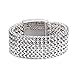 JOYEN Men's Stainless Steel Large and Heavy 4 Rows Wheat Chain Bracelet, Punk Biker Bracelet, 8 inches (4 Layer Silver)