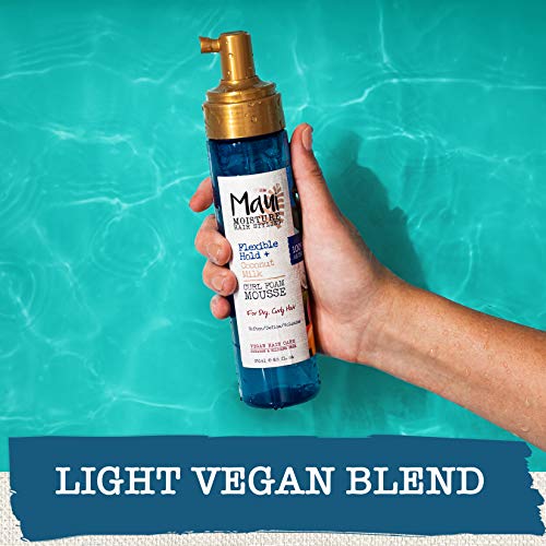 Maui Moisture Flexible Hold + Coconut Milk Curl Foam Mousse, for Curly Hair Styling, No Drying