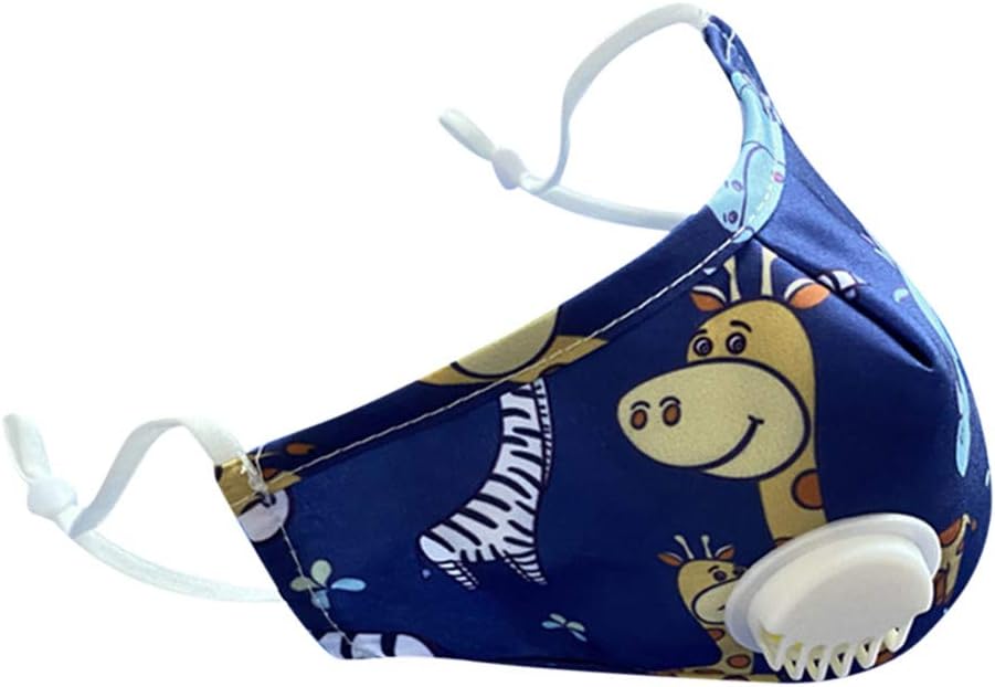 SHUBHU Children's Reusable Cartoon Face Cover Anti-Dust PM2.5 Washable Mouth Cover with Breathing Valve 1PC