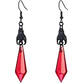 Halloween BOO Ghost Skull Earrings for Women, Gothic Dark Bat Dangle Earrings,Retro Acrylic Cute Lightweight Drop Dangle Earring Jewelry Gifts, Holiday Festive Cosplay Party Decorations Accessories