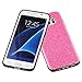 MEKO Glitter Bling Rubber Shock Absorbing and Scratch Resistant Bumper Case for Samsung Galaxy S7 Edge, Pink
