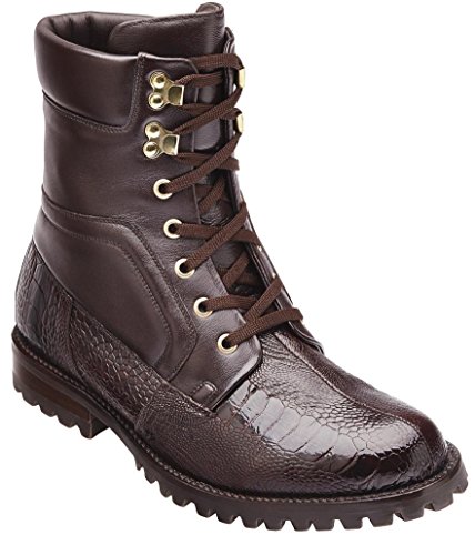 Belvedere Men's Parigi,Brown Ostrich/Soft Italian Calf,US 10.5 M