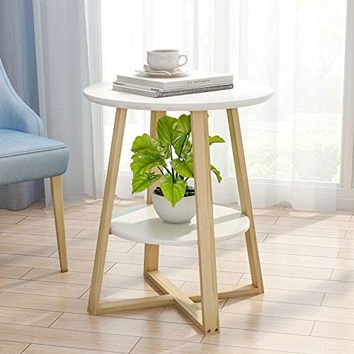 Lyrlody 2 Tiered End Table Self Storage Beside Table Round Sofa Side Table Decorated Coffee Table