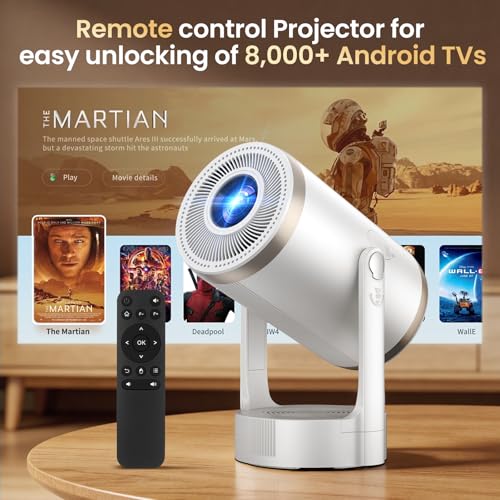 Projector HD, 1080P 4K Support Mini Projectors Auto Focus & Keystone 22000 Lumen 260 ANSI Bightness WIFI 6 & Bluetooth 3 Mount Way 180° Rotatable 30-200" Theatre for Match Game/Bedroom/Outdoor