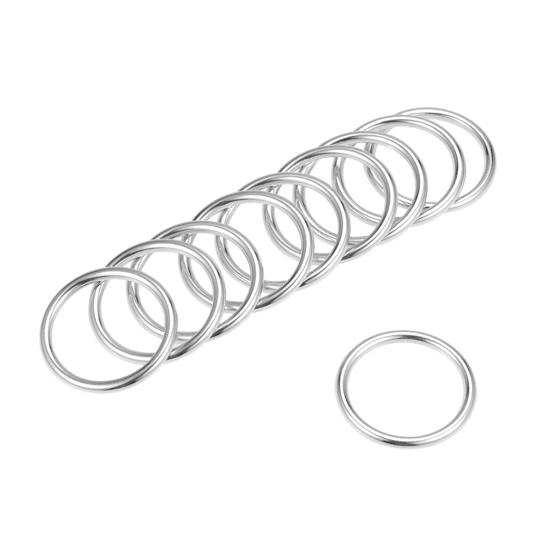 sourcing map O Ring Buckle 25mm(1") ID 3mm Thickness Zinc Alloy O-Rings for Hardware Bags Belts Craft DIY Accessories, Silver Tone 25pcs