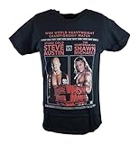 Wrestlemania 14 Stone Cold vs Shawn Michaels WWE Mens Black T-shirt