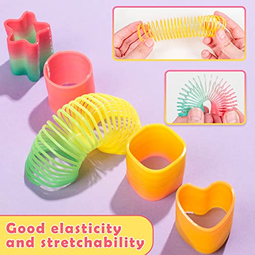 JOHOUSE Mini Magic Springs Bulk, 36PCS Rainbow Coil Spring Toys Magic Slinky Fidget Toys for Stress Relief Kids Halloween Party Favors Trick or Treat Toys
