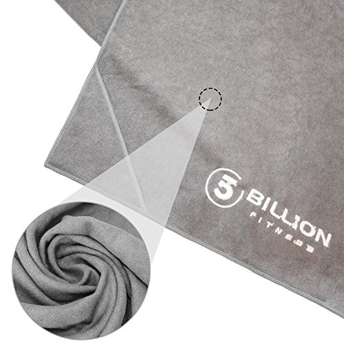 5BILLION Microfiber Yoga Towel for Yoga Mat - 72" X 24" - Gray - Hot Yoga Towel, Bikram Yoga Towel, Ashtanga Yoga Towel - Thumbnail 3