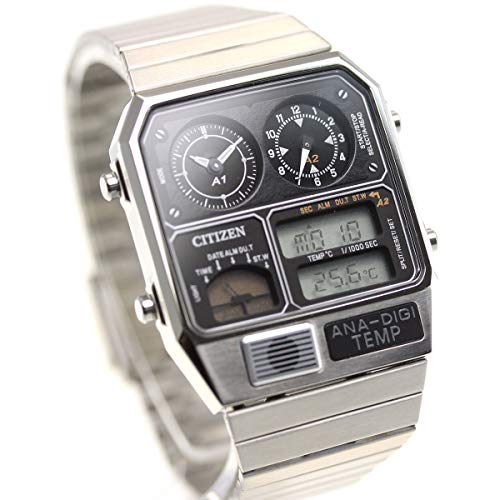 Citizen Record Label Analog Digital Watch Chronograph Analog Digital CITIZEN, multicolor (black / silver), 1 piece, Bracelet Type