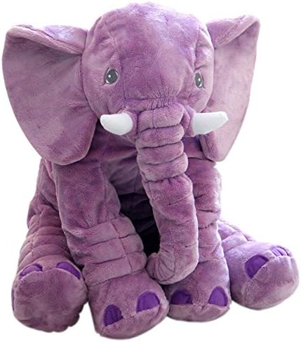 Large Size Super Soft Plush Elephant Doll Pillow, Stuffed Animal Plush Toy for Kids, Purple