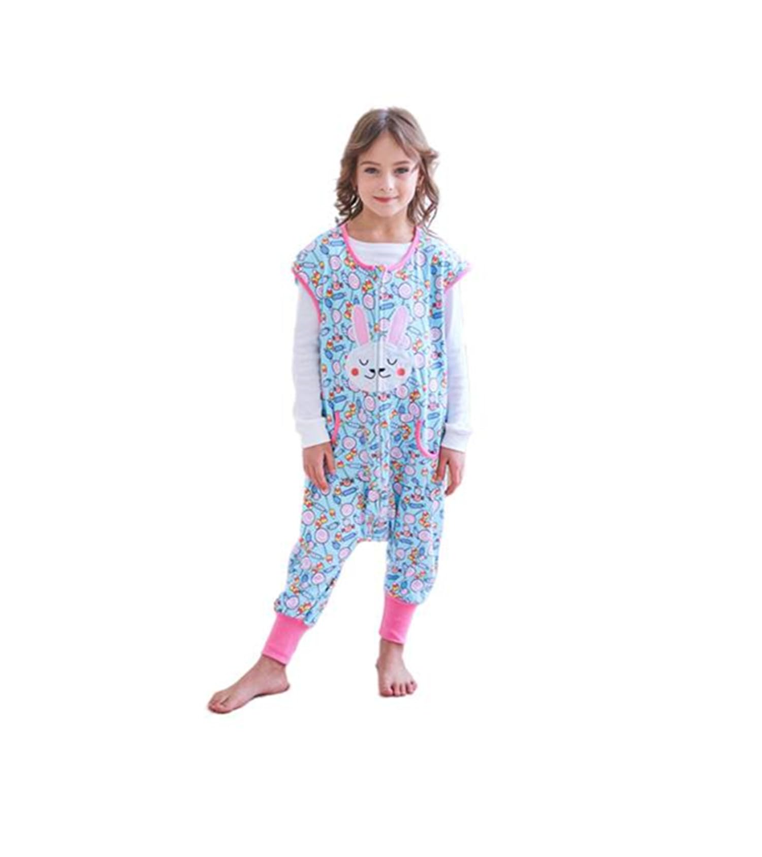 SOIBEEN Baby Summer Sleeping Bag with Feet 1.0 Tog Unisex Wearable Blanket 100% Cotton Sack with Legs for Girls 1-2 Years Tall 90cm