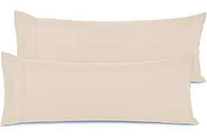 Nestl Body Pillow Cover – Soft Body Pillow Pillowcase – Lightweight Beige Pillowcase – Microfiber Body Pillow Case Cover – 20x54 Inches – Envelope Closure, Set of 2