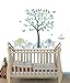 Fabric Tree Wall Decals, Tree Jungle Stickers, Elephant Wall Decal