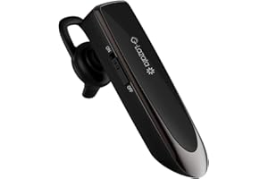 Glazata Wireless Earphone, Qualcomm 3020 Smart chip 20 Hrs Talktime with Microphone, Noise Cancelling, Handsfree Driving Headset, Compatible with Cell Phone iPhone Android PC 「EC200 Black」