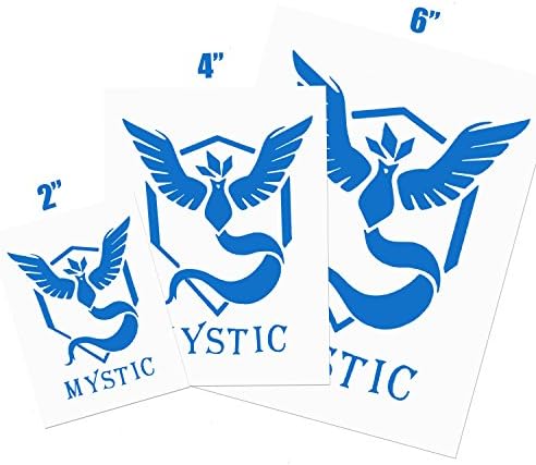 Team Mystic Pokemon Go Theme Decals for Windows, Car, Phone, Laptop &amp; more! [3 Pack] 2" (1), 4" (1), 6" (1)