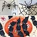 Supla Halloween Party Decoration Supplies Paper Streamers Backdrop Orange Purple Black Halloween Latex Balloons Bulk Twirly Whirlys Hand Inflator Pump for Halloween Festival Holiday