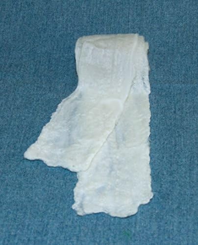 Merino Wool and Silk Women's Felted Scarf. Colors are Vanilla White on White
