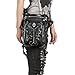 steel master Punk PU Leather Waist Bags Gothic Rivet Black Fanny Packs Steampunk Handbags for Men Women