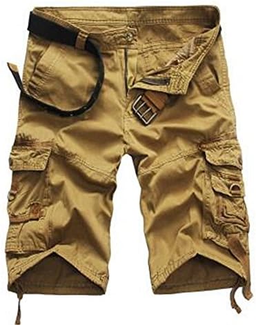 GH2G12JKJ Casual Camouflage Summer Cotton Male Fashion Army Work Shorts Men Khaki 36