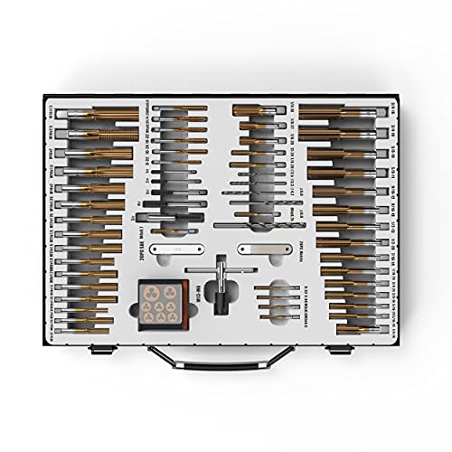 Muzerdo 131PCS Sae and Metric Coated Bearing Steel Tap and Die