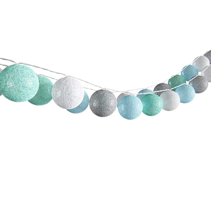 VICCO Lichterkette Cotton Balls Girlande verschiedene Farbvarianten erhältlich 310 cm (Jungen)