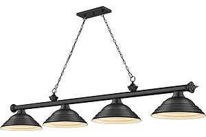 Z-Lite 2306-4MB-SMB Cordon Billiard Pendant, 4-Light 240 Total Watts, Matte Black