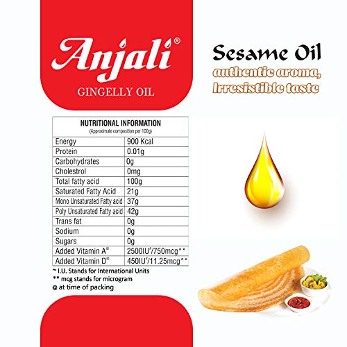 Anjali Cold Pressed Gingelly / Sesame Oil (1 Litre Pouch) Smart