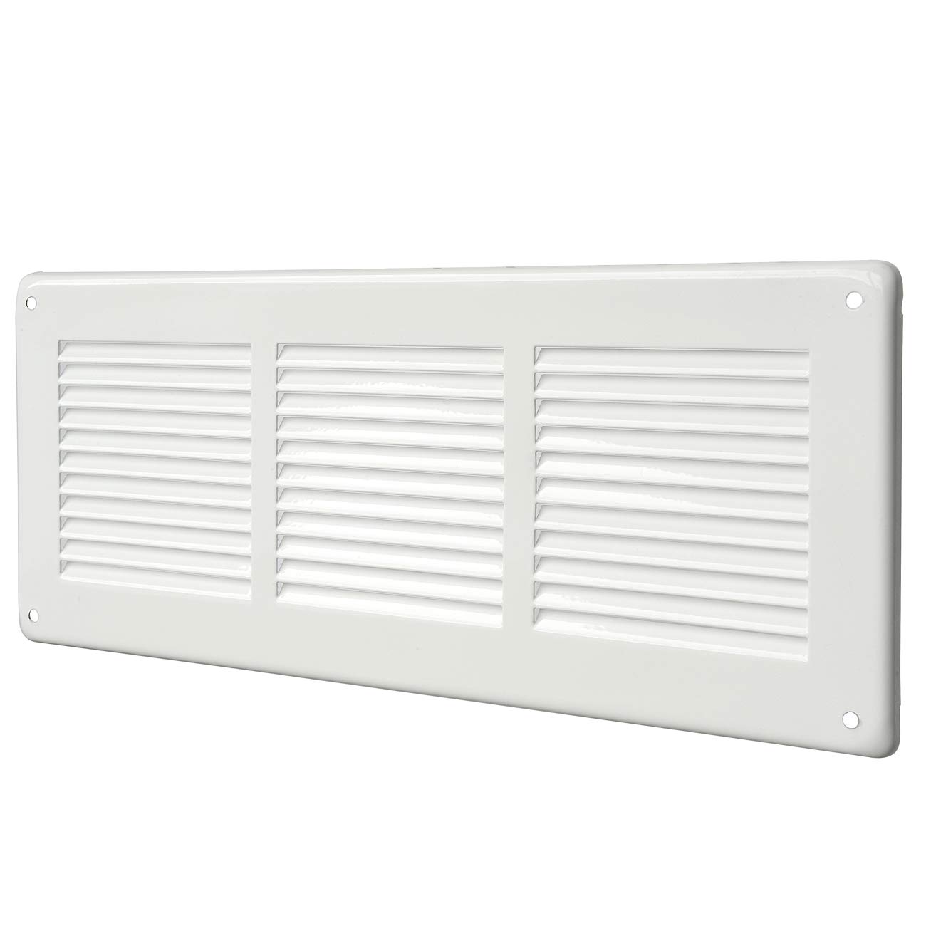 La Ventilazione GL30B Rectangular Ventilation Grille in White Painted Sheet Metal to Overlap, Dimensions 340x140 mm
