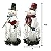 Juegoal 2 Pack Snowman LED Candle Lantern Metal Christmas Lights Battery Operated Indoor Xmas Holiday Party Decoration