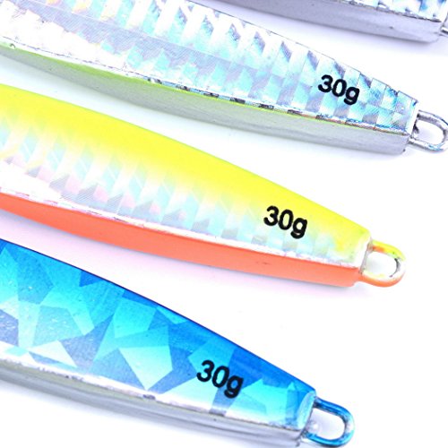 Aorace 7pcs/lot 30g/7.6cm Minnow Metal Lure 3D eyes Hard Bait Casting Jigging Hard Lure Bass Trout Salmon Lures Without Hooks - Thumbnail 6