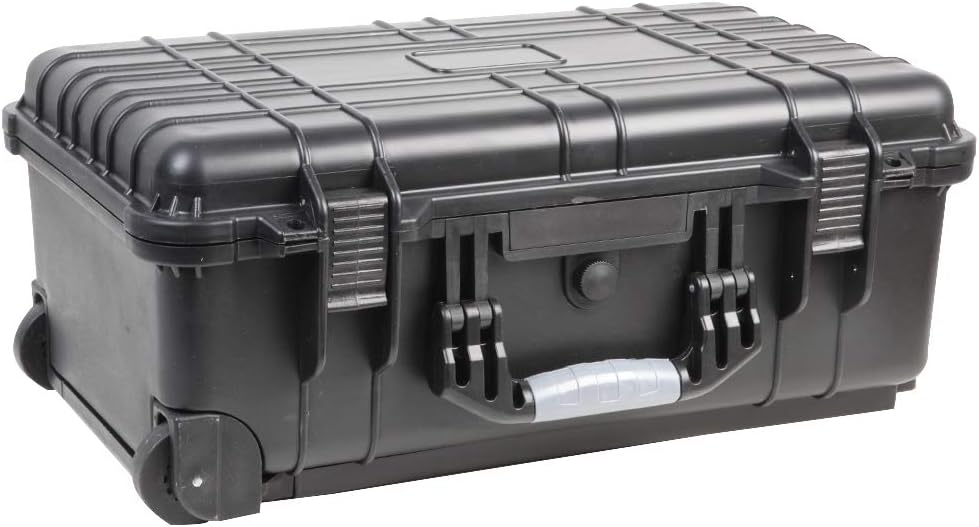 Duratool D03137 Black Water Resistant Wheeled Case w/ Foam Insert 355x560x230mm