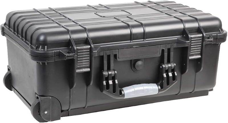 Duratool D03137 Black Water Resistant Wheeled Case w/ Foam Insert 355x560x230mm