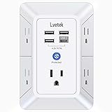 5 Outlet Extender Multi Plug Wall Outlets with 4