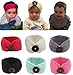 Gellwhu 6-Pack Baby Boy Girl Button Headbands Knit Head Wrap Knotted Hair Band (6 Colors Set A)