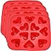 Fairly Odd Novelties Silicone Heart Ice Cube Tray, Non-Stick, Heat-Resistant, Mini Ice Cube Trays, Perfect for Valentines Day or Weddings, 4-Pack, Red