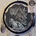 Decorative Dream Catcher with Wolves Print - Handmade Home Decor for Living Room, Bedroom, and Doors - With Feathers and A Large Printed Fabric with Wildlife Inspired Images - 13