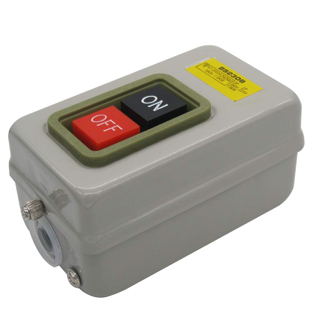 mxuteuk Push Button Switch On/Off Start Stop Self Lock Mechanical Equipment Control Station 10A AC 220V /380V BS230B - Image 4