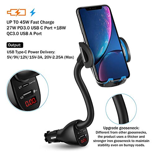 USB C PD Car Cigarette Lighter Phone Mount,WALOTAR Fast Car Charger