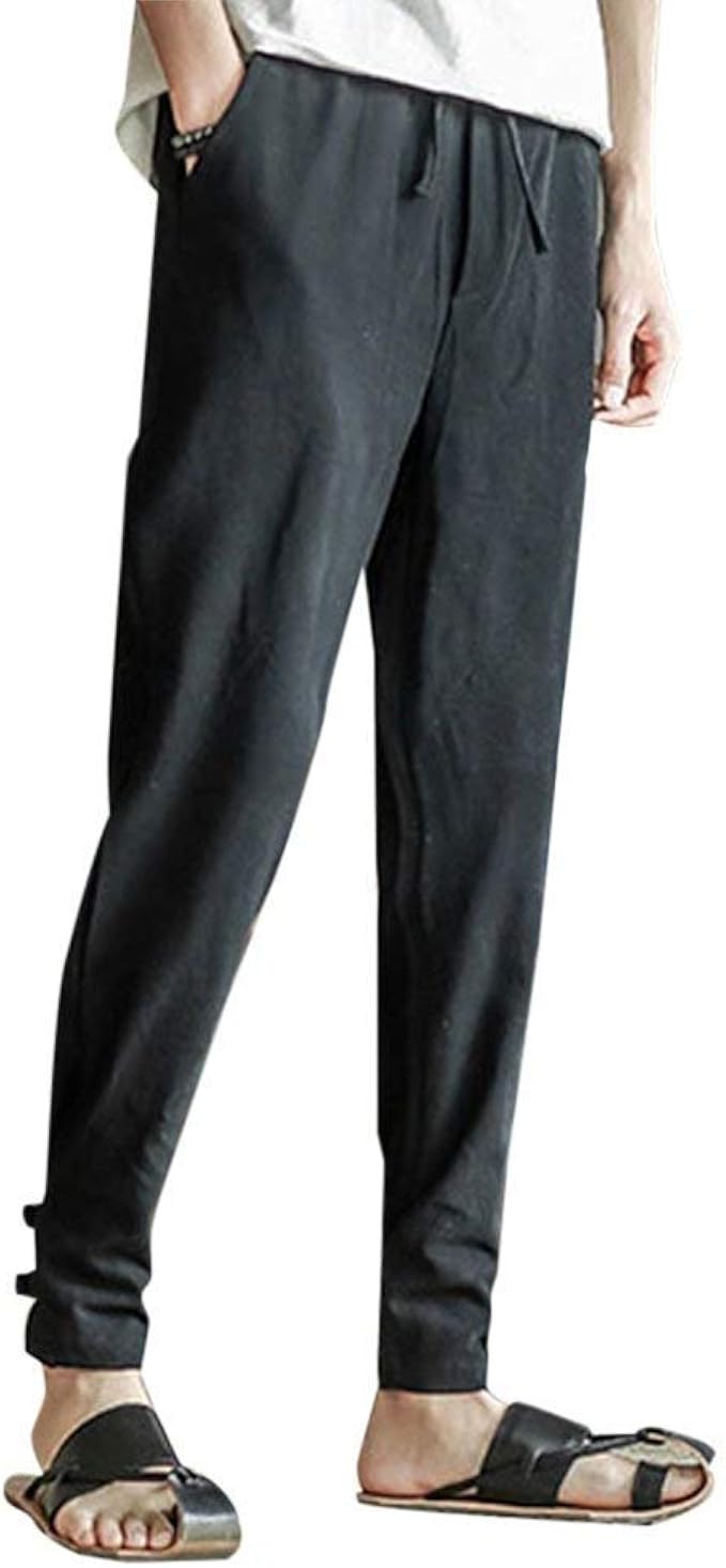 Men Men Casual Beach Pants Linen Pants Linen Pants Simple Estilo Long