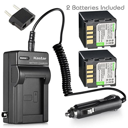 Kastar Battery 2x + Charger for JVC BN-VF714 GR-D250 GR-D270 GR-D290 GR-D390 GR-D450 GR-D650 GR-DF450 GR-DF570 GR-DF590 GR-X5 GZ-D240 GZ-DF240 GZ-DF470 GZ-MG27 GZ-MG39 GZ-MG40 GZ-MG60 GZ-MG70 GZ-MG500
