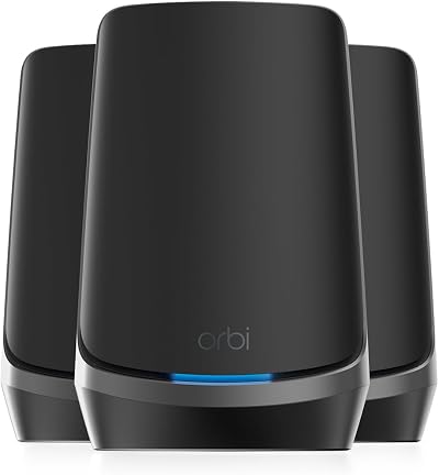 NETGEAR Orbi WiFi 6E Mesh System 3 Pack Black 960 Series Router Mesh Network