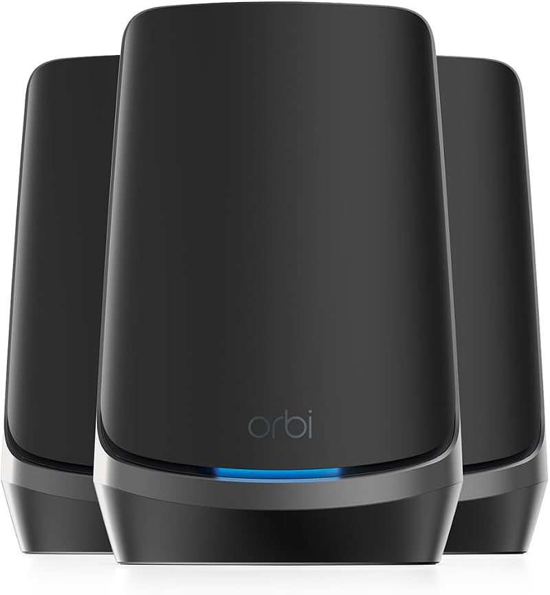 NETGEAR Orbi WiFi 6E Mesh System 3 Pack Black 960 Series Router Mesh Network