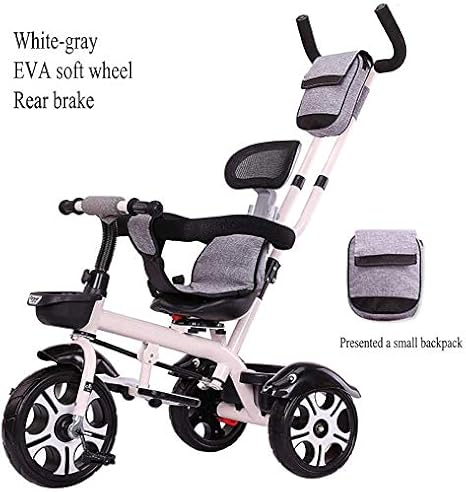 Amazon.com: HUJPI Triciclos para niños con dosel, bicicleta de triciclo para niños con asiento ajustable Triciclos para niños con caja de almacenamiento para bebé Trike con asa de empuje, A4: Jardín y