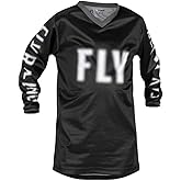 Fly Racing 2023 Youth F-16 Jersey (Black/White, Youth-X-Large)