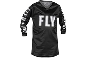 Fly Racing Mens Youth F-16 Jersey Black/White Ym, Black/White, Medium US