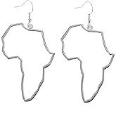 Exaggerate Larger Fashion Gold Africa Map Hollow Out Drop Dangle Earrings for Women Minimalist Design Earrings