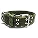 Buckle Dog Collar, 1.5 Wide Adjustable Nylon Military Tactical Dog Collars, 2-Rows D Ring Heavy Duty Dog Collar