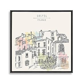 signwin Framed Canvas Wall Art Travel Architecture Sketch...